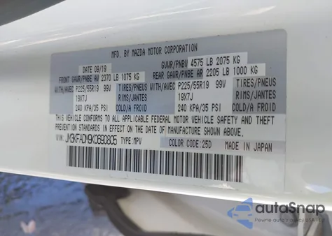 2019 Mazda Cx-5 Grand Touring from USA, damaged, VIN JM3KFADM9K0690805